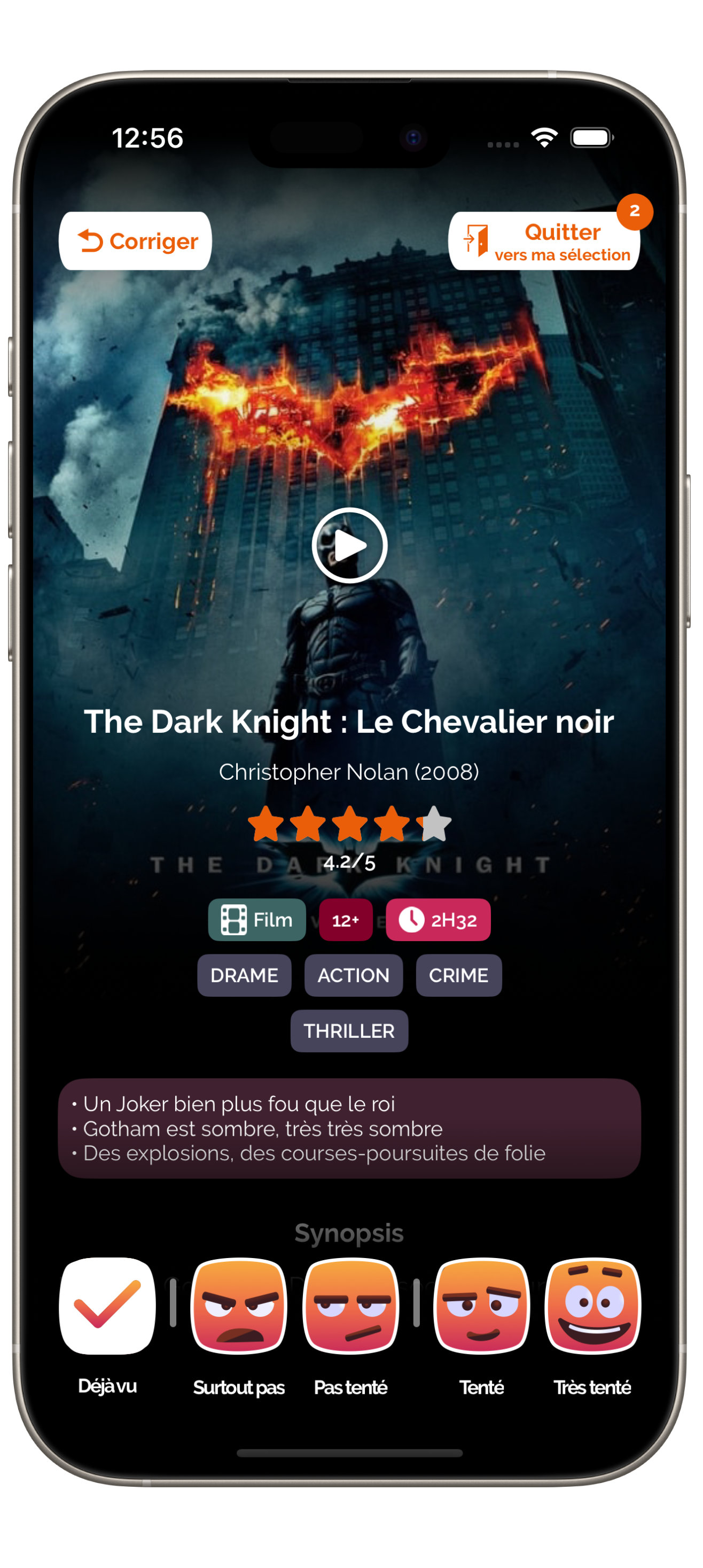 Pépitch express session product screen